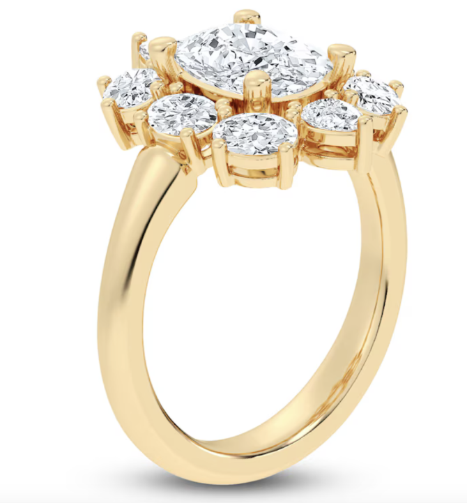 3.375 CT TW Carat Lab-Created Cushion-Cut Diamond Halo Engagement Ring in 14K White Gold | SimplyIn Diamonds - Image 4